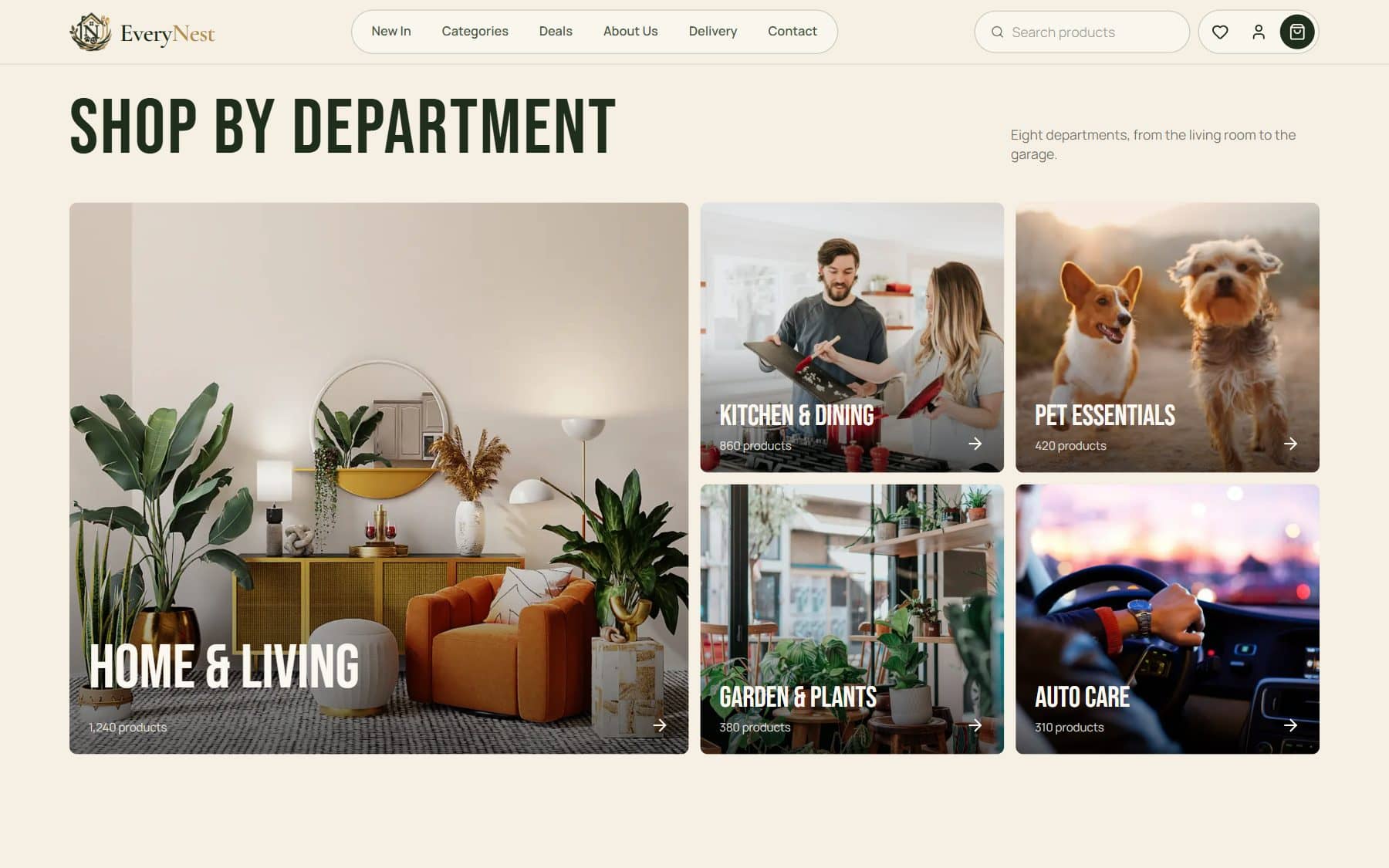 Shop by department: home, kitchen, pets, garden and auto